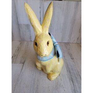 Large paper mache Easter Bunny polka dot home decor figure